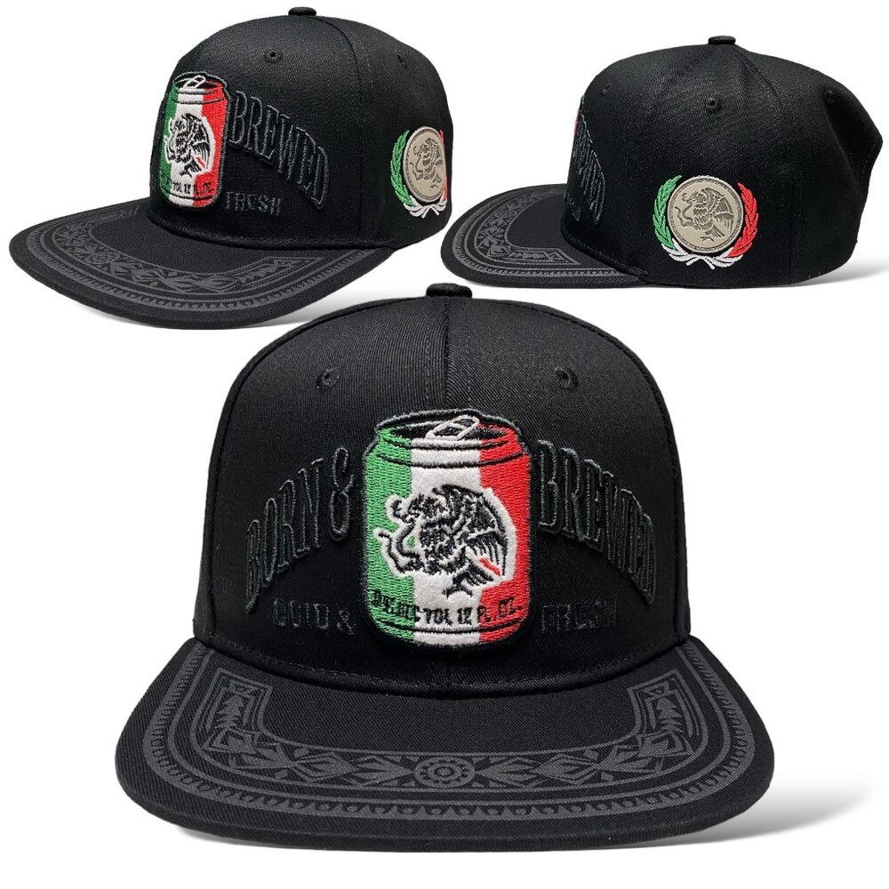 Mexican Beer Eagle 3D Embroidered Snapback Baseball Cap Flat Brim Hat